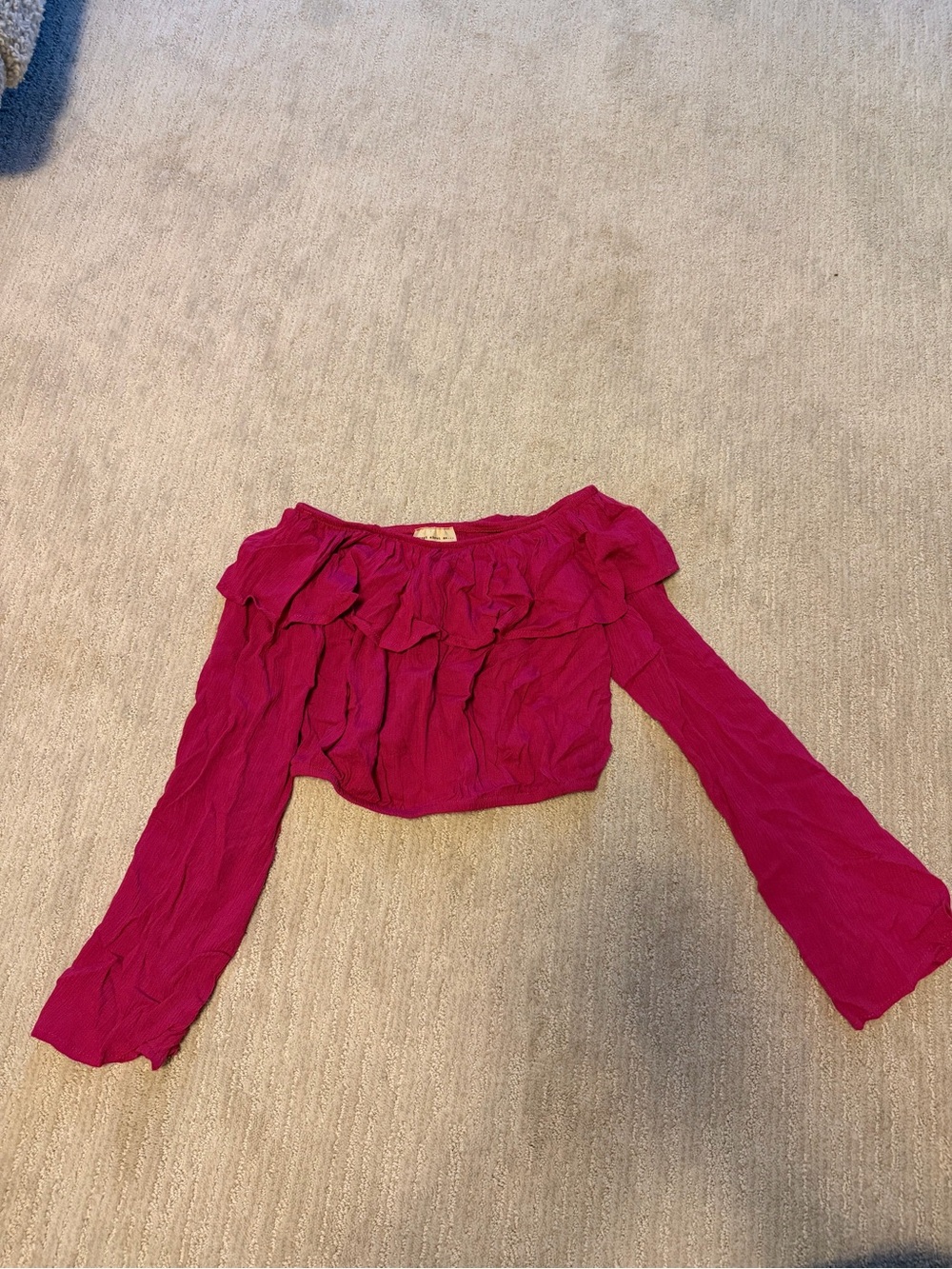 Enough About Me - Pink long sleeve crop